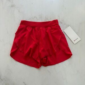 lululemon Oxford Red Fast and Free Split Shorts Nwt
